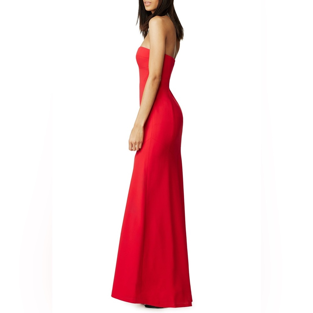 BCBGMaxAzria Red Strapless Floor-Length Gown - Picture 2 of 14